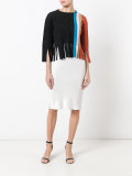 stripe fringe detail sweater
