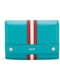 stripe detail fold-over wallet