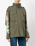 flower print military jacket 