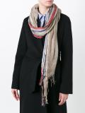 striped frayed scarf