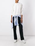 ribbed round neck jumper