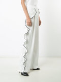 side-ruffle trousers