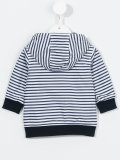 logo patch striped hoodie