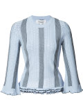 cut-out ruffle hem top