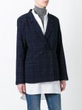 checked buttoned blazer