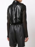 sleeveless textured biker jacket