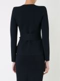 crepe knit curved hem jacket