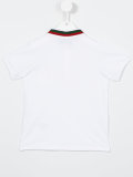 bee embroidered Web trim polo shirt