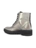 metallic lace-up boots