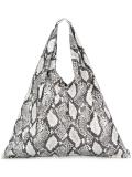 snakeskin effect tote