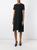 pleated trim T-shirt dress