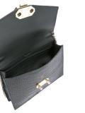 embossed crocodile effect crossbody bag