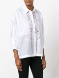 lace trim plain shirt 