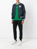 striped detail bomber jacket