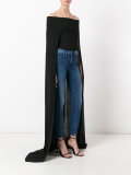 off-shoulder cape bodysuit