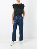 leather effect trousers