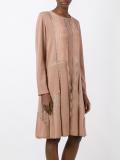 pleated front dress