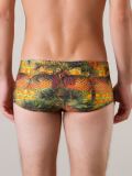 printed swim trunks