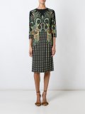 paisley check print dress