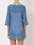 v-neck printed kaftan