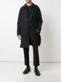 checked trench coat 