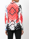 ruffled printed cropped jacket 