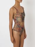 open back printed swimsuit
