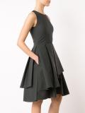 pleated trim flared dress 