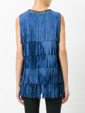 metallic fringed tank top
