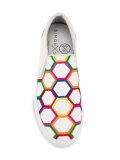 honeycomb print slip on sneakers