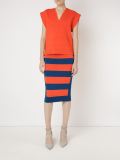 striped knit midi skirt