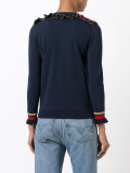 lurex ruffle trim jumper
