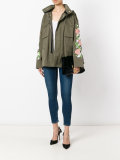 flower print military jacket 