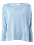 ribbed shoulders knitted blouse