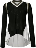 ruffled side mesh top
