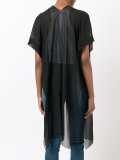 draped sheer open-front top