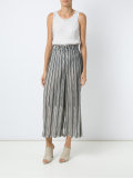 striped wide leg trousers