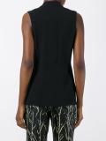 sleeveless wrap top