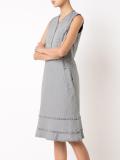 checked peplum hem dress