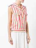 sleeveless striped jacket 