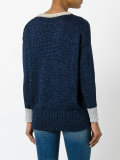 contrast v-neck sweater
