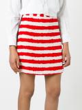 striped A-line skirt