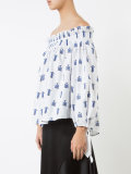 printed off shoulder blouse 