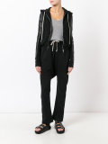 leather sleeve hoodie