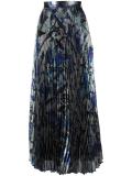 long pleated lamé skirt