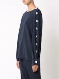 flower appliqué boatneck blouse