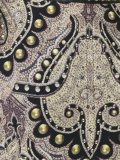 Damask print drop waist dress