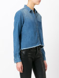 raw hem denim shirt