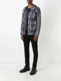 metallic effect hooded jacket
