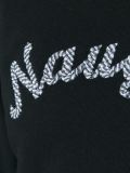 ‘naughty’刺绣短款毛衣